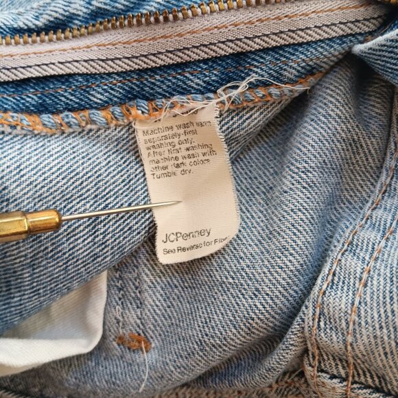 Vintage Mens Jeans 35x28 80s JC PENNEY PLAIN POCKETS CLASSIC Flare FLARE Jeans - Picture 8 of 8